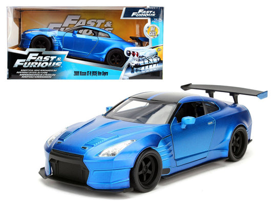 Brian's 2009 Nissan GT-R R35 Blue Ben Sopra "Fast & Furious" Movie 1/24 Diecast Model Car by Jada