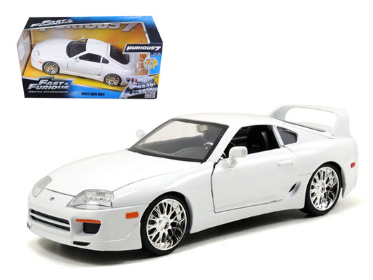 Brian's Toyota Supra White "Fast & Furious" Movie 1/24 Diecast Model Car by Jada