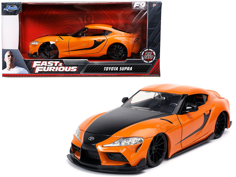 Toyota Supra Orange with Black Stripes "Fast & Furious 9 F9" (2021) Movie 1/24 Diecast Model Car by Jada