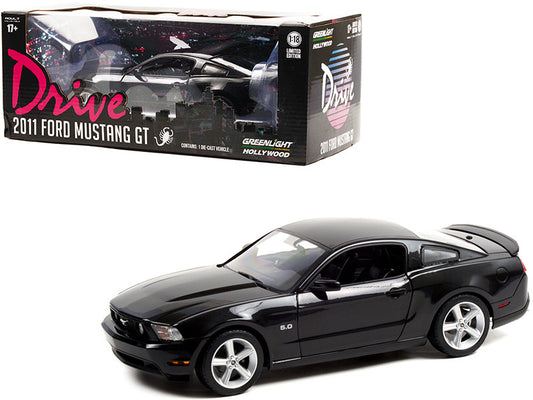 2011 Ford Mustang GT 5.0 Black "Drive" (2011) Movie 1/18 Diecast Model Car by Greenlight