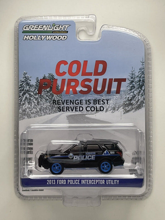 *CHASE* 2013 Ford Police Interceptor Utility Black "Kehoe Police Department Kehoe Colorado" "Cold Pursuit" (2019) Movie "Hollywood Series" Release 40 1/64 Diecast Model Car by Greenlight