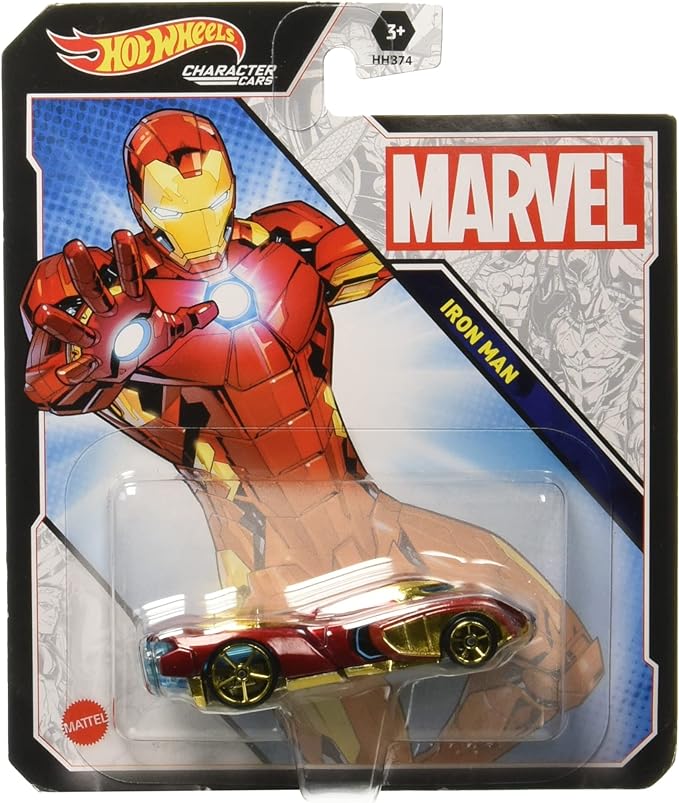 Hot Wheels Character Cars, Marvel Iron Man, 1:64