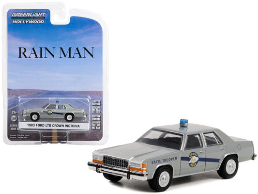1983 Ford LTD Crown Victoria Gray "Kentucky State Police State Trooper" "Rain Man" (1988) Movie "Hollywood Series" Release 36 1/64 Diecast Model Car by Greenlight