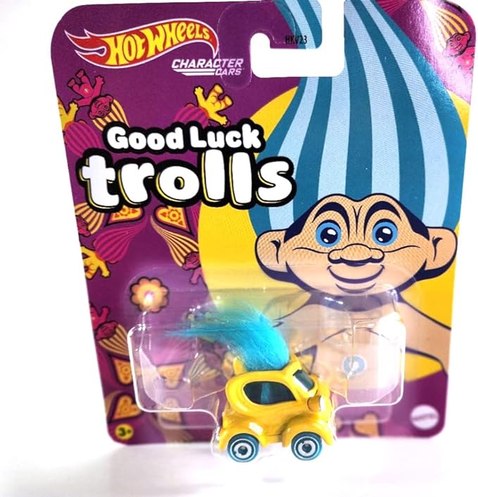 Hotwheels Character Cars: Good Luck Trolls, TROLLS – Diecast Movie Cars