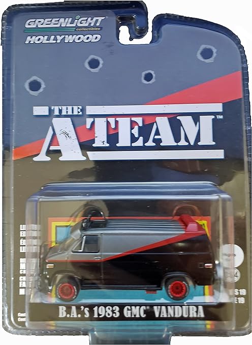 1/64 scale diecast car model of B.A.'S 1983 GMC VANDURA VAN" "The A-Team" (1983-1987) TV Series "Hollywood Special Edition" die cast model car by Greenlight.