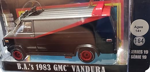 1/64 scale diecast car model of B.A.'S 1983 GMC VANDURA VAN" "The A-Team" (1983-1987) TV Series "Hollywood Special Edition" die cast model car by Greenlight.