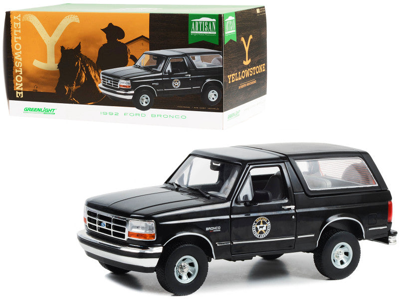 1992 Ford Bronco Black "Montana Livestock Association" "Yellowstone" (2018-Current) TV Series "Artisan Collection" 1/18 Diecast Model Car by Greenlight