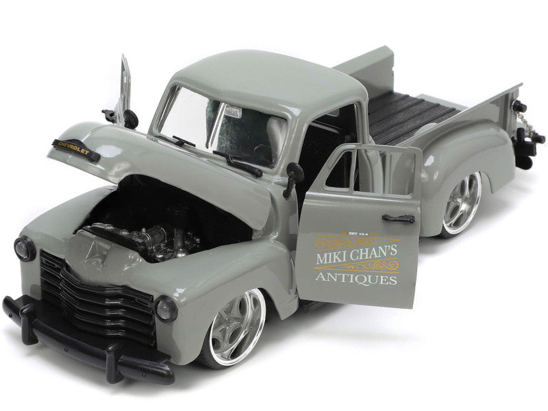 1953 Chevrolet Pickup Truck Gray "Miki Chan's Antiques" with Extra Wheels "Just Trucks" Series 1/24 Diecast Model Car by Jada