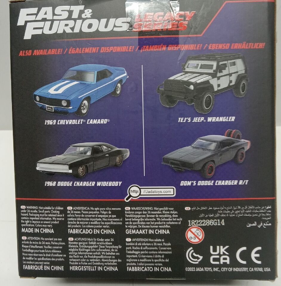 Fast and Furious Legacy Series Tej’s Jeep Wrangler and Dom’s Dodge Charger 1/32 2-PACK