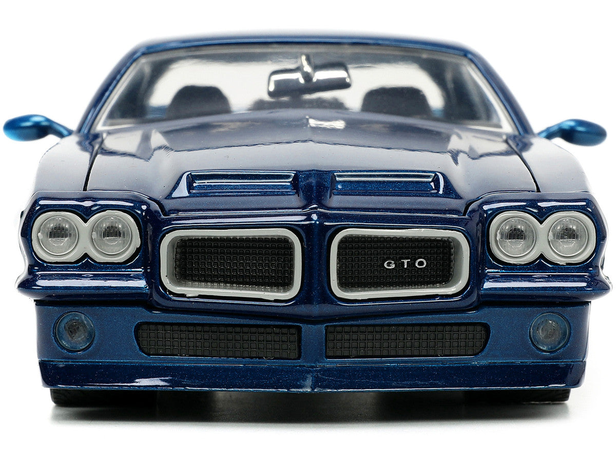 1971 Pontiac GTO Dark Blue Metallic "Bigtime Muscle" Series 1/24 Diecast Model Car by Jada