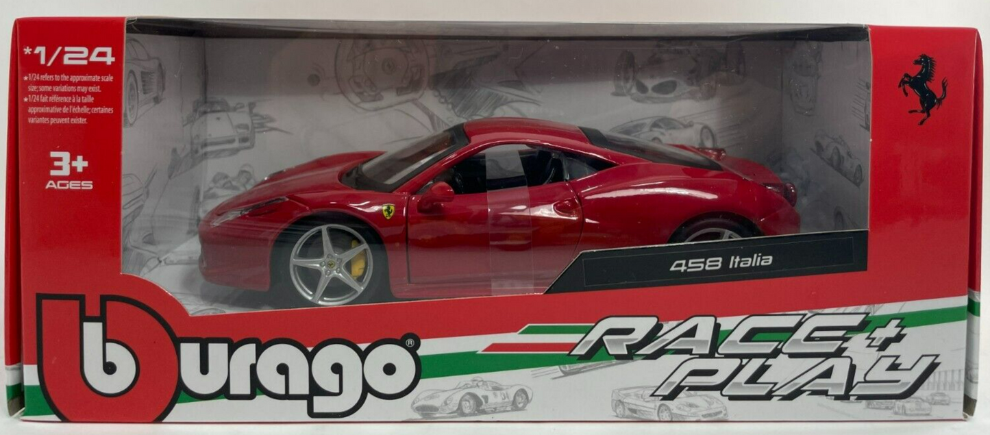 1/24  Ferrari 458 Italia by: Bburago Diecast Model Car