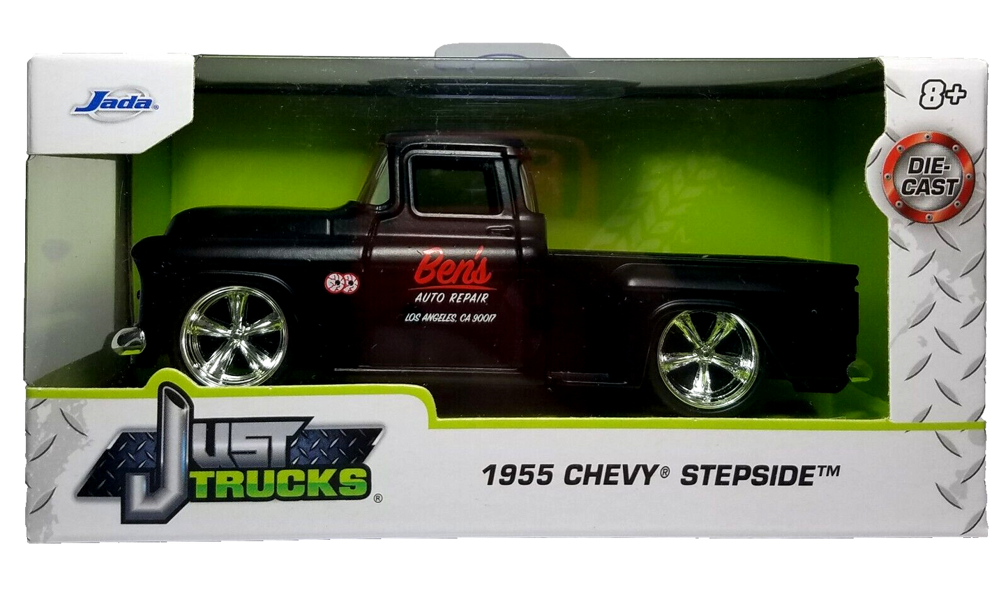 Jada Chevy Stepside 1955 Bens Auto Repair Black Pickup Just Trucks 1:32 scale