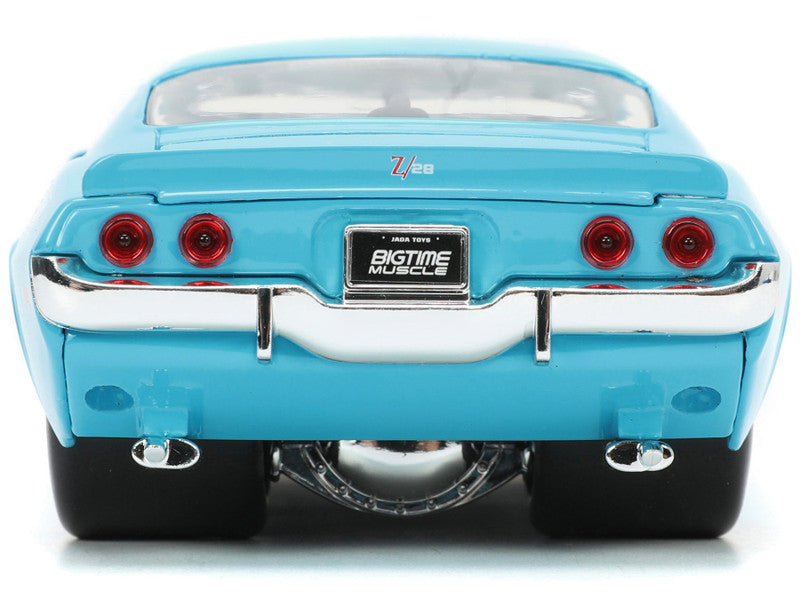 1971 Chevrolet Camaro Z/28 Light Blue with White Stripes "Bigtime Muscle" Series 1/24 Diecast Model Car by Jada