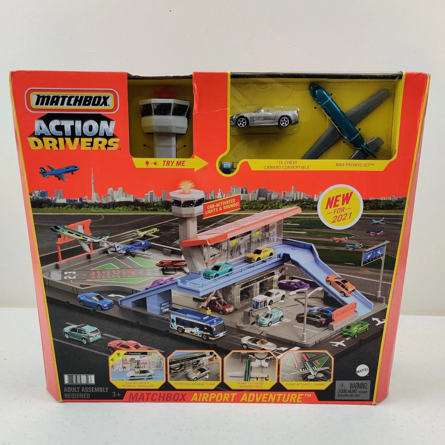 Matchbox Action Drivers Matchbox Airport Adventures WITH Camaro MBX Private Jet!