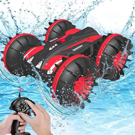 Remote Control Car - Amphibious Waterproof Vehicles RC Car for Kids 6-12 Year Old Pool Lake Outdoor All Terrain Land Water Boat