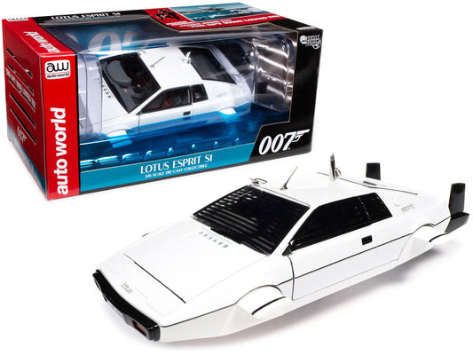 Lotus Esprit S1 Submarine Car White James Bond 007 "The Spy Who Loved Me" (1977) Movie "Silver Screen Machines" Series 1/18 Diecast Model Car by Auto World
