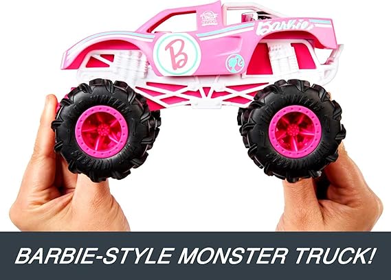 Hot Wheels Barbie Monster Truck RC, Battery-Powered Remote-Control Toy Truck in 1:24 Scale