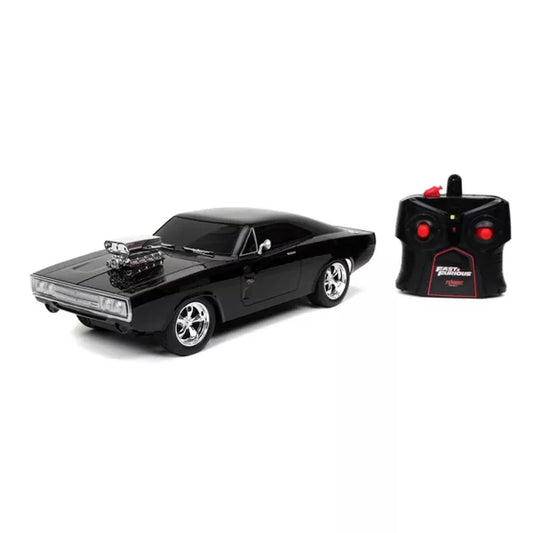 Jada Toys Fast & Furious RC 1970 Dodge Charger R/T Remote Control Vehicle 1:16 Scale Glossy Black