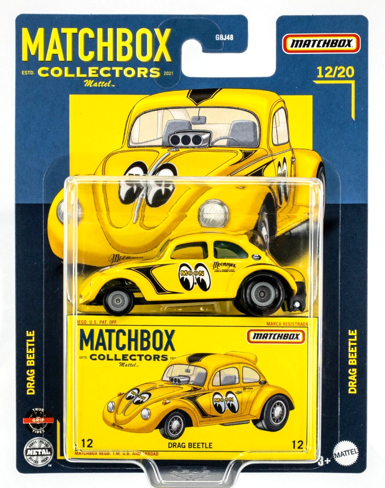 2022 Matchbox Collectors #12 1972 Volkswagen Drag Beetle YELLOW | MOONEYES | FSC