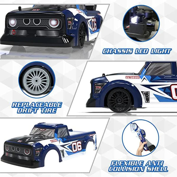 Racent Remote Control Car 1:14 Scale Drift RC Cars for Kids 2.4Ghz 4WD with Led Light (78504-3)