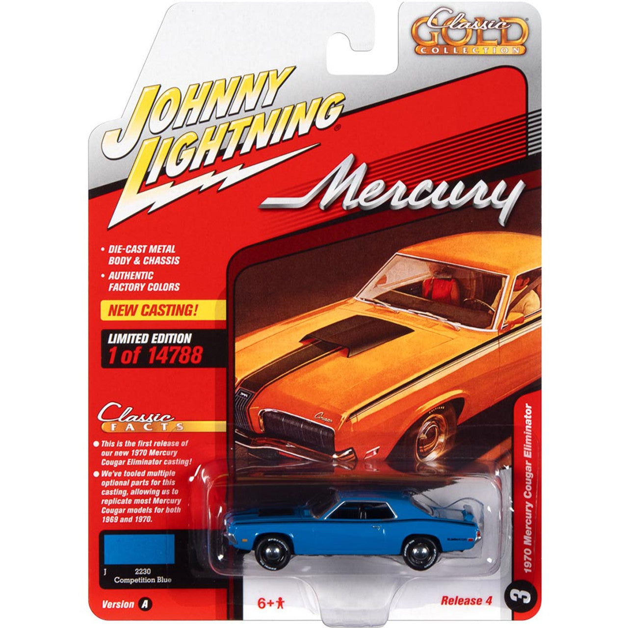 1970 Mercury Cougar Eliminator - Grabber Blue  1:64 Scale Diecast Replica Model