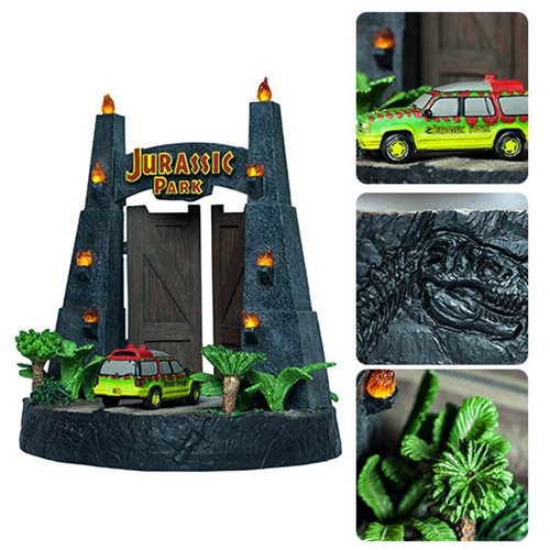 Jurassic Park Gates Environment Statue