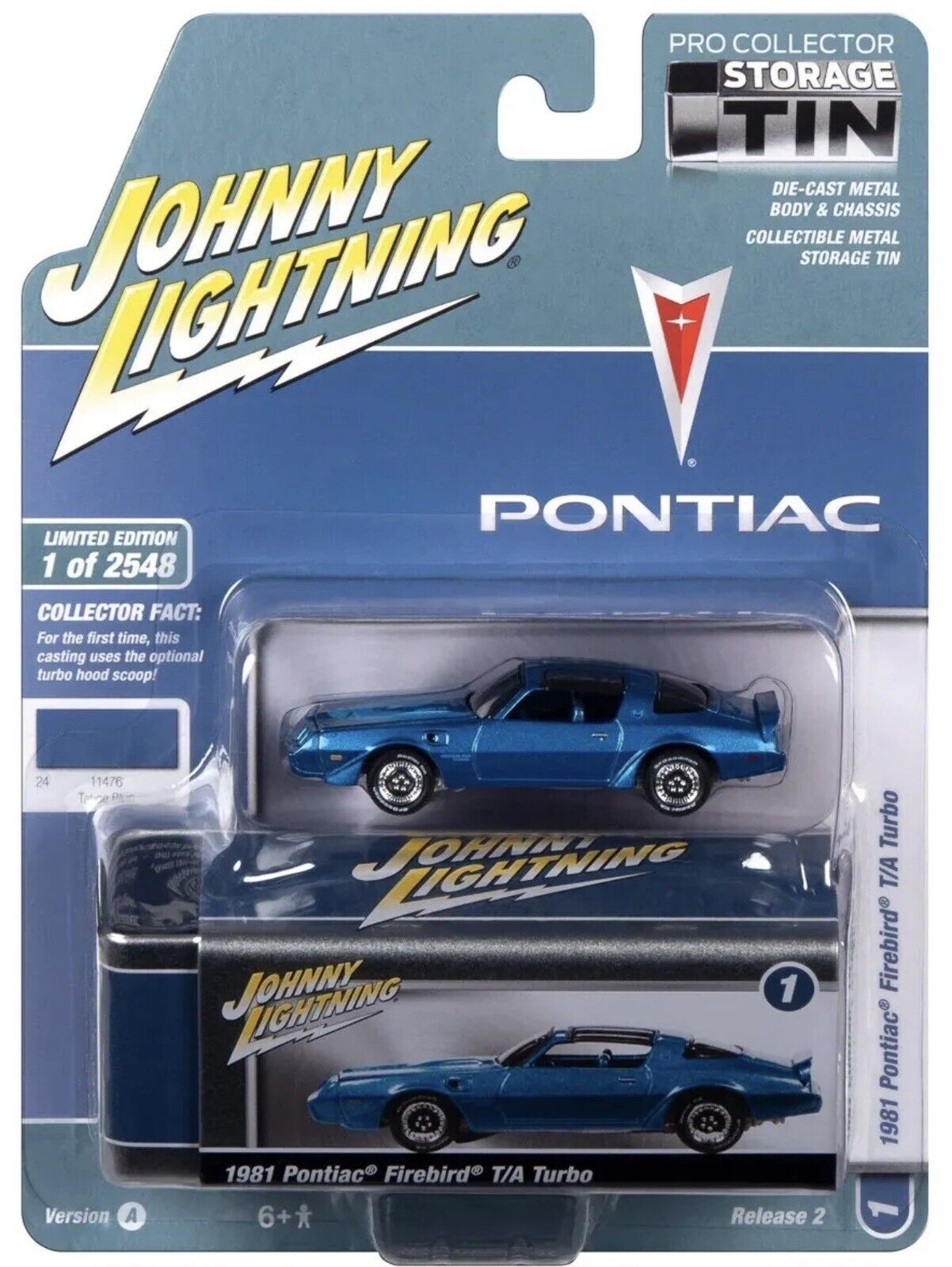 JOHNNY LIGHTNING 1981 PONTIAC FIREBIRD T/A TURBO (TAHOE BLUE W/ TURBO 4.9