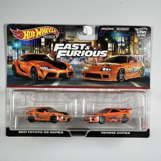 Hot Wheels Premium Fast & Furious Toyota Supra - 2 pack (HKF54) Orange