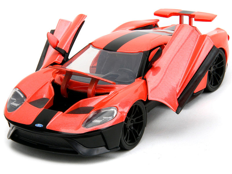 2017 Ford GT Light Red Metallic with Black Stripe "Pink Slips" Series 1/24 Diecast Model Car by Jada