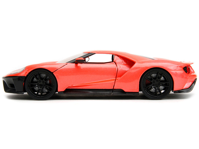 2017 Ford GT Light Red Metallic with Black Stripe "Pink Slips" Series 1/24 Diecast Model Car by Jada