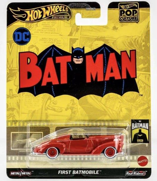 2024 Hot Wheels Premium Pop Culture DC Comics Batman First Batmobile Red 1:64
