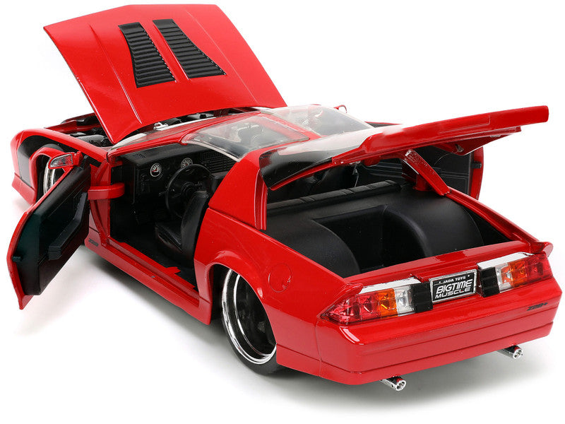 1985 Chevrolet Camaro Red with Black Stripes "Bigtime Muscle" Series 1/24 Diecast Model Car by Jada