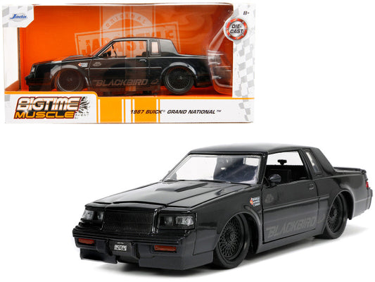 1987 Buick Grand National Black Metallic "Blackbird" "Bigtime Muscle" Series 1/24 Diecast Model Car by Jada