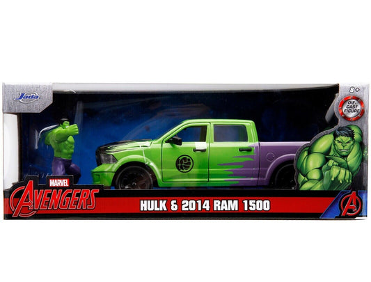 Jada 1:24 Hollywood Rides Hulk & 2014 Ram 1500 Pickup Marvel Avengers 99726 New