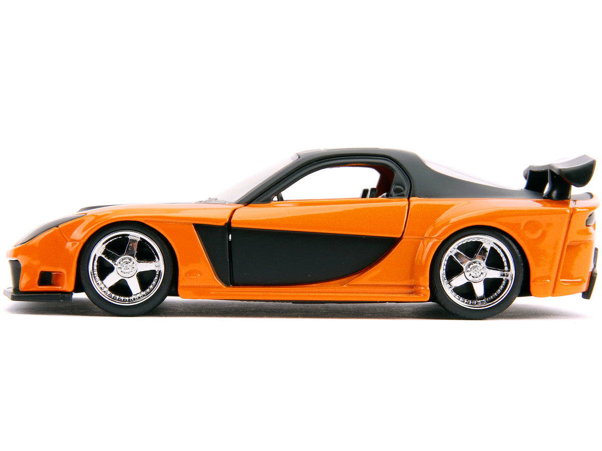 Han's Mazda RX-7 RHD (Right Hand Drive) Orange Metallic and Black "Fast & Furious" Movie 1/32 Diecast Model Car by Jada