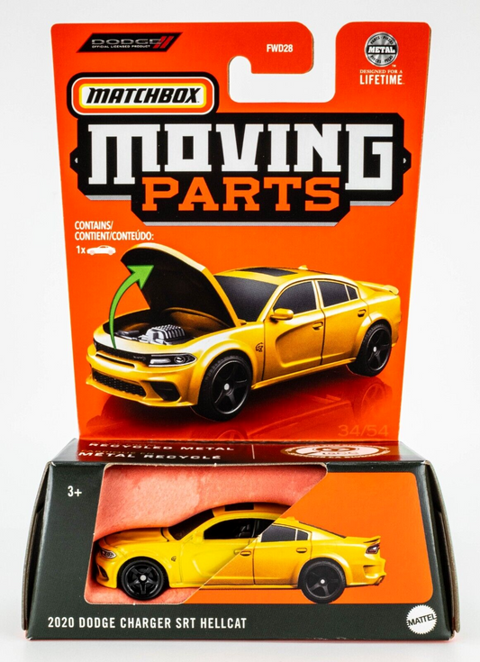 2024 Matchbox Moving Parts #34 2020 Dodge Charger SRT Hellcat YELLOW JACKET |