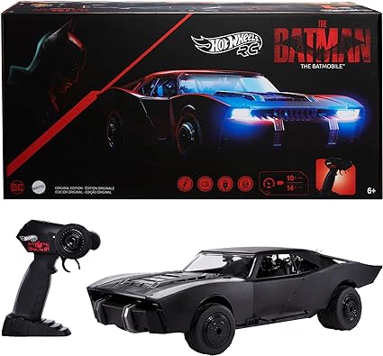 Hot Wheels RC The Batman Batmobile, Remote-Controlled 1:10 Scale , USB Rechargeable