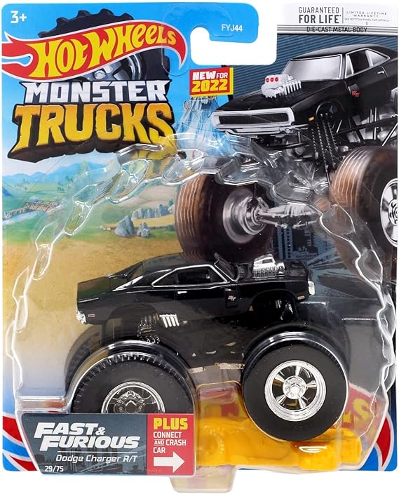 Hot Wheels Monster Trucks Fast & Furious Dodge Charger R/T  - 1:64 Scale