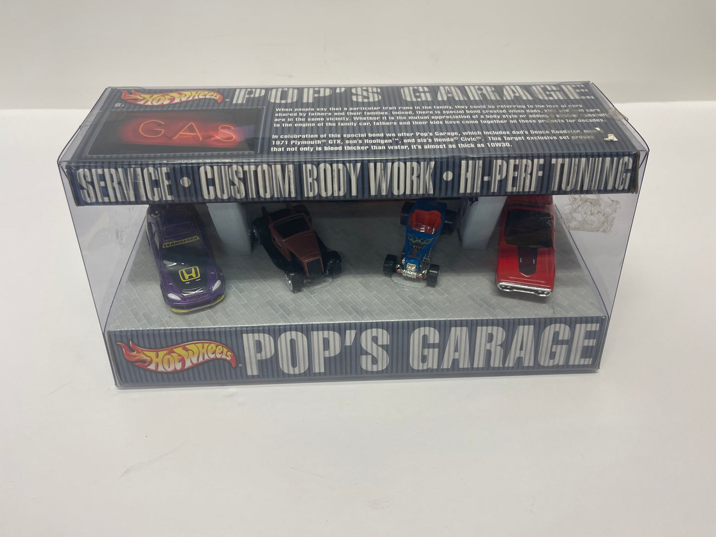 2001 Hot Wheels Pop's Garage 4 Car Set 1:64 Scale