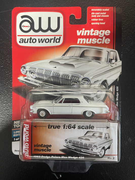 Auto World 1:64 Vintage Muscle - 1963 Dodge Polara Max Wedge 426 (White)