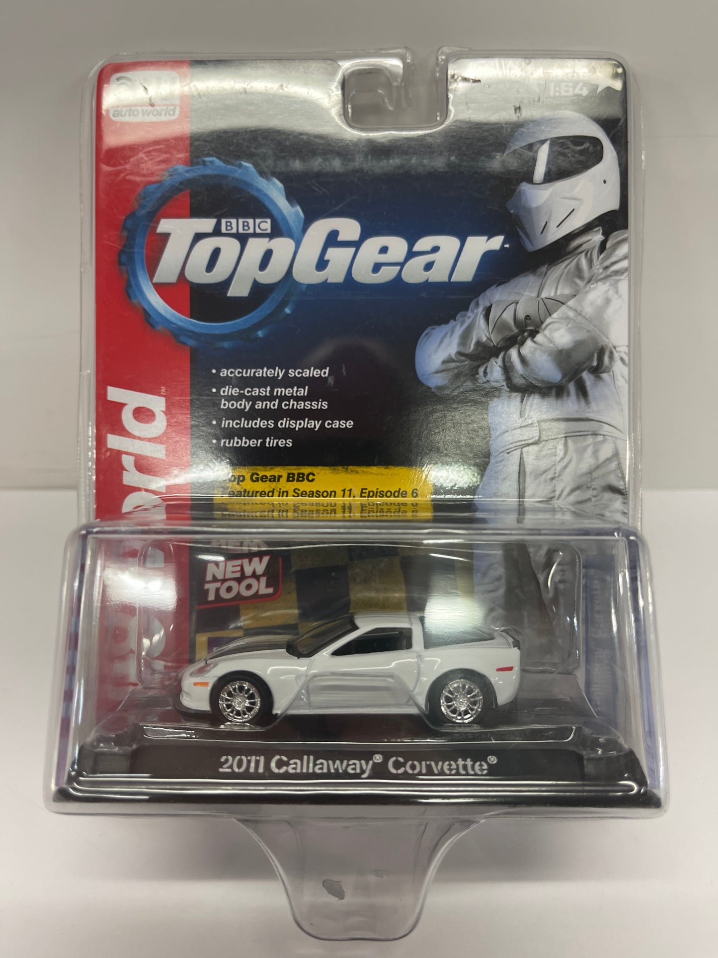 Auto World Top Gear 2011 Callaway White Corvette 1:64 Diecast