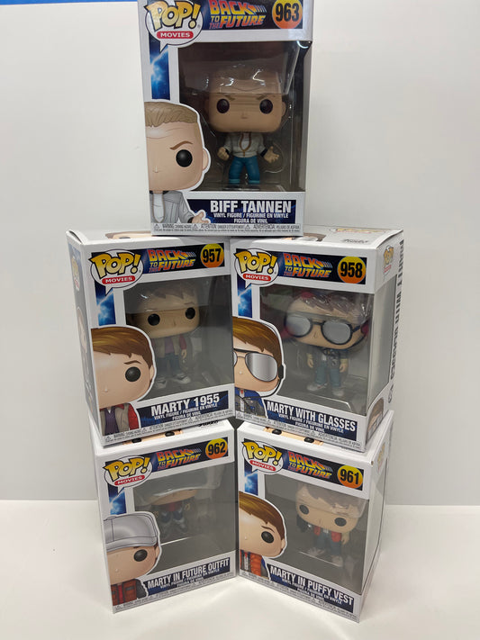 Funko Pop! Vinyl: Back to the Future - Marty x4 and 1 BIFF