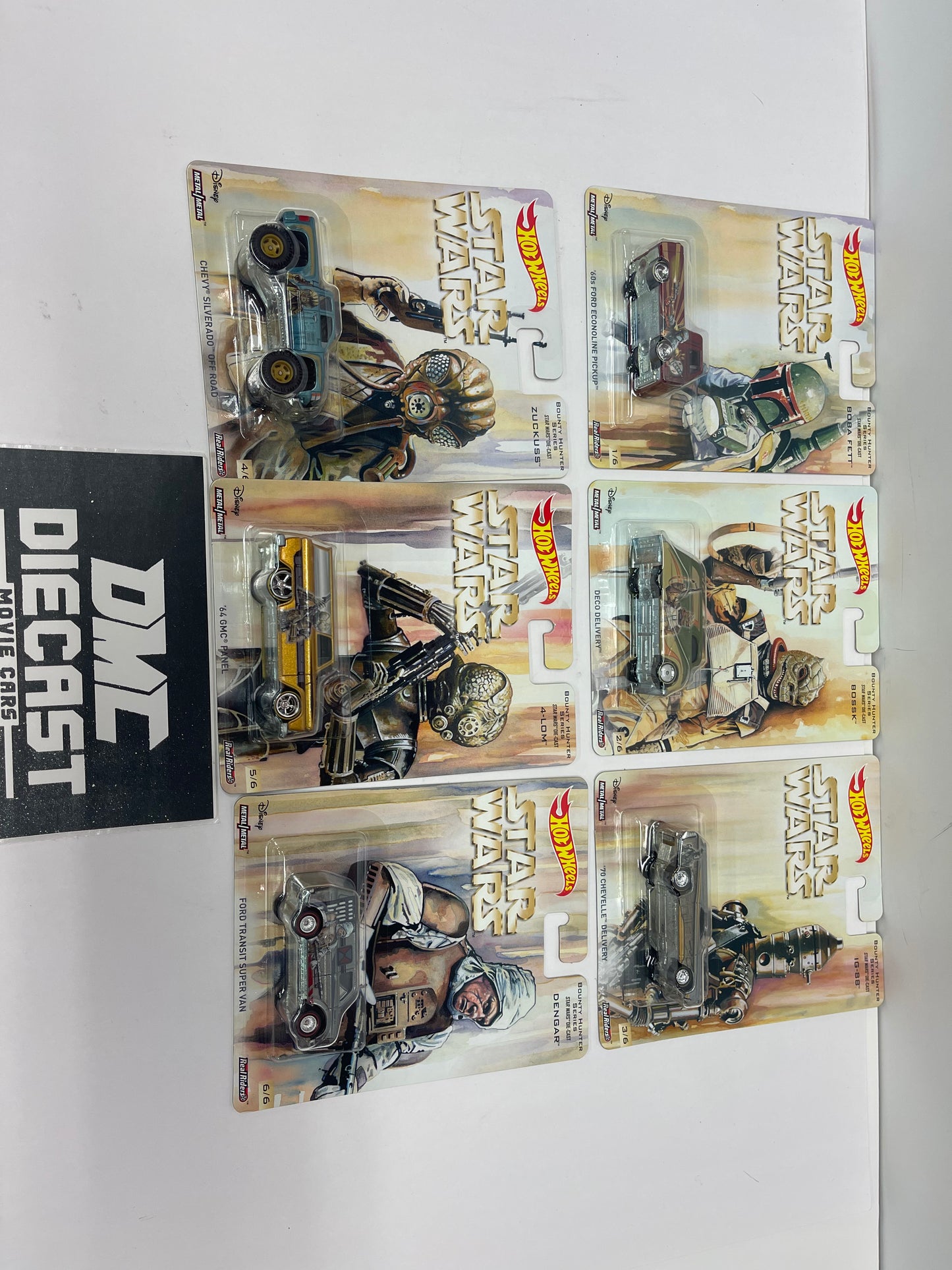 Star Wars Hot Wheels Bounty Hunter Series Complete Set 1-6 New! LOT OF 6