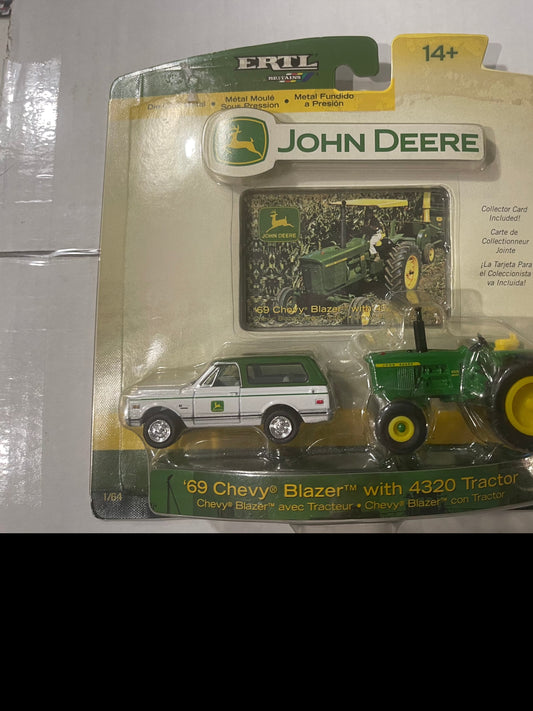 1/64 John Deere 69 Chevy Blazer With 4320 Tractor BY: ERTL