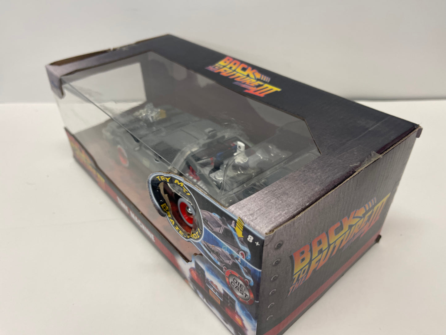 Jada Toys 32166 1:24 Hollywood Rides Back to the Future III Time Machine Diecast *BAD BOX*