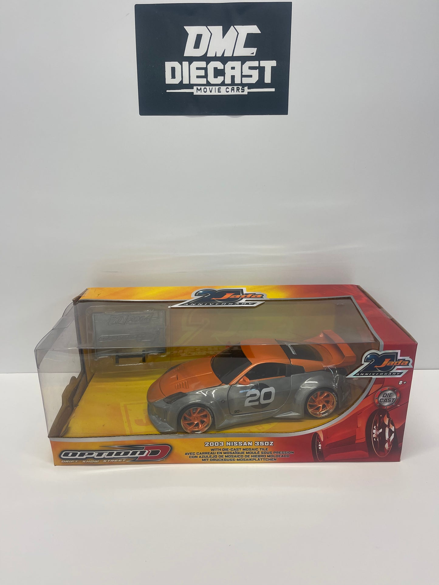 JADA 20TH ANNIVERSARY 2003 NISSAN 350Z 1/24 RAW METAL & ORANGE