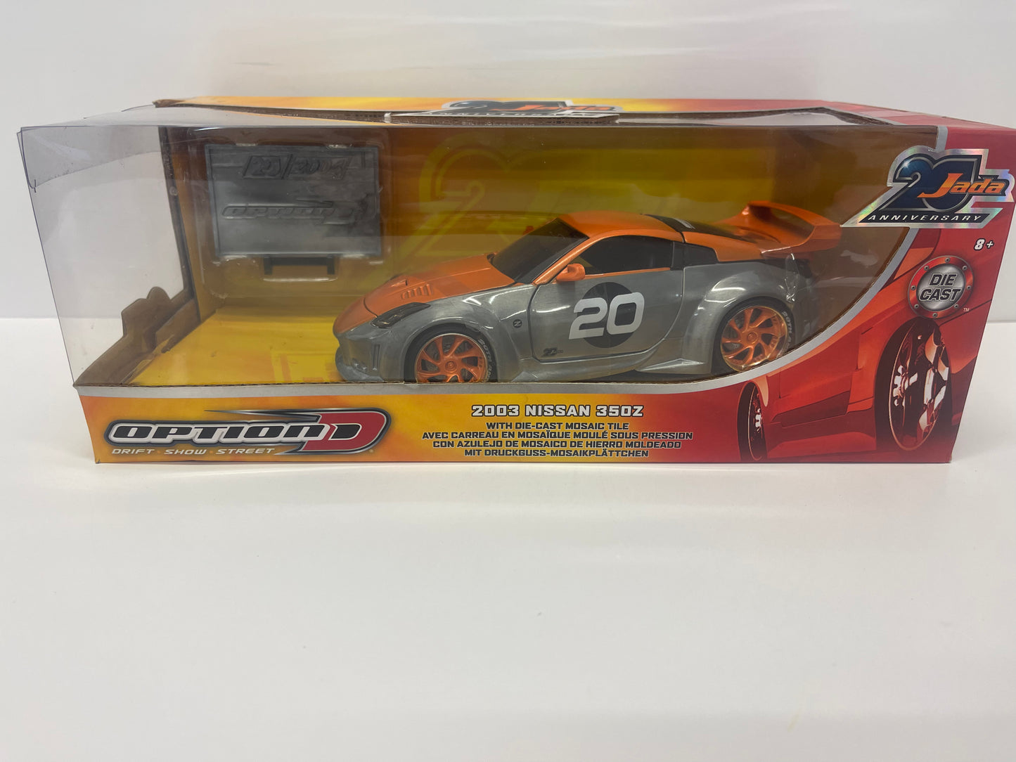 JADA 20TH ANNIVERSARY 2003 NISSAN 350Z 1/24 RAW METAL & ORANGE