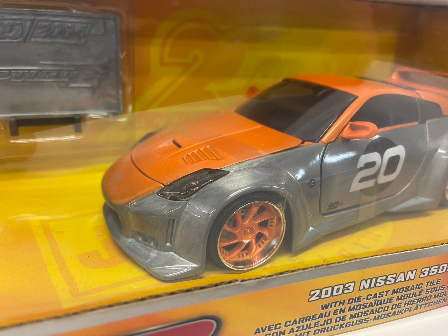 JADA 20TH ANNIVERSARY 2003 NISSAN 350Z 1/24 RAW METAL & ORANGE