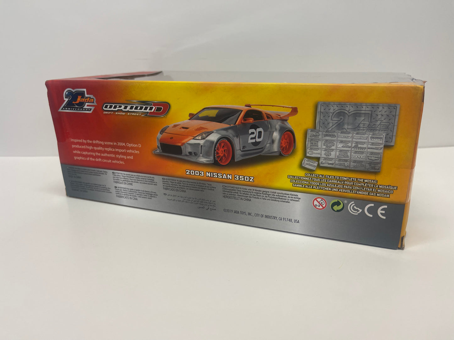 JADA 20TH ANNIVERSARY 2003 NISSAN 350Z 1/24 RAW METAL & ORANGE