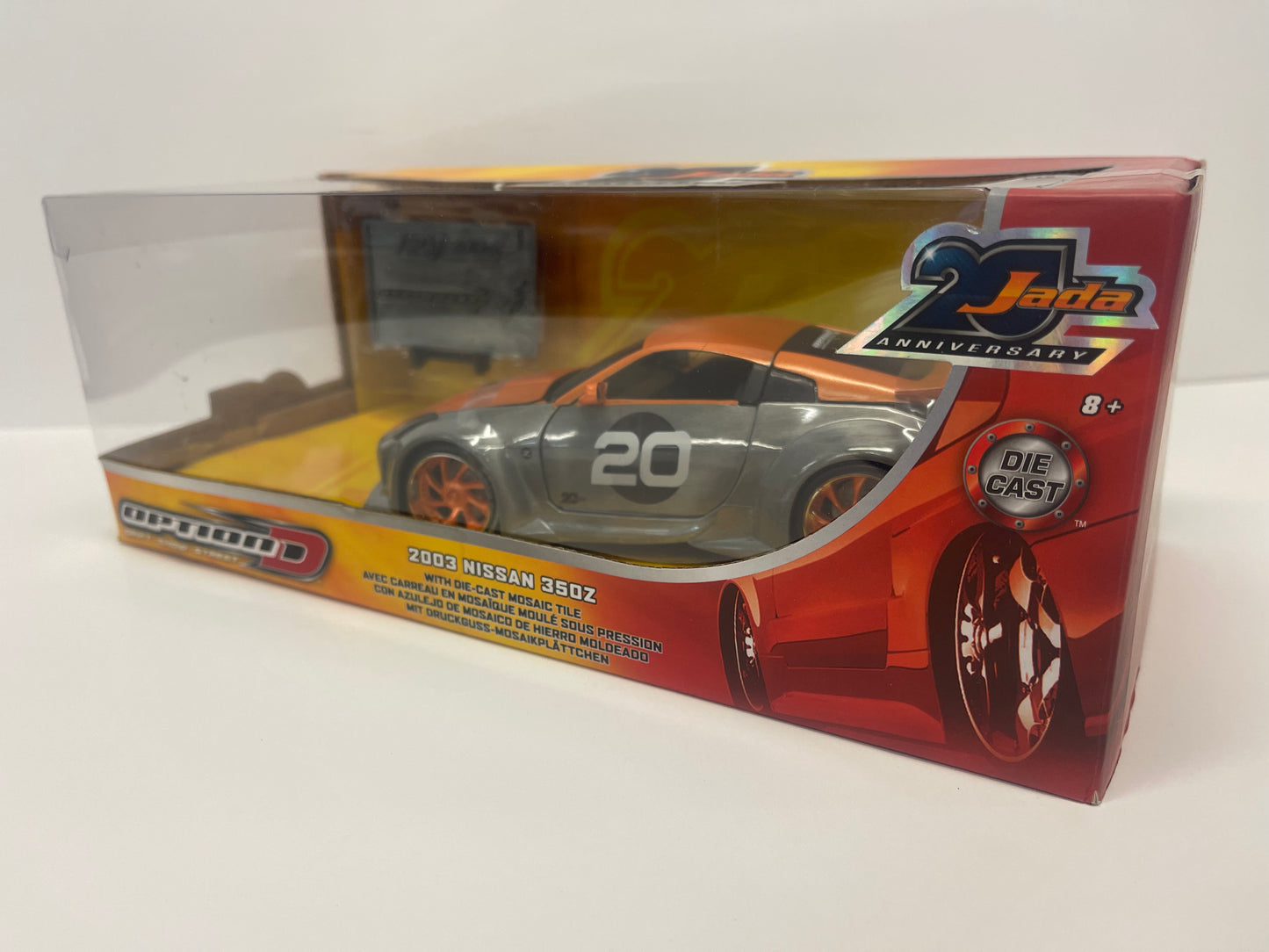 JADA 20TH ANNIVERSARY 2003 NISSAN 350Z 1/24 RAW METAL & ORANGE